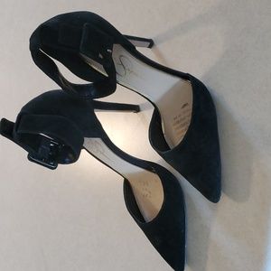 Jessica Simpson black suede heels. Size 7.5.  Good condition